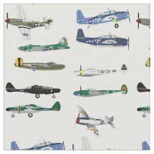 American World War Two Fighters Fabric