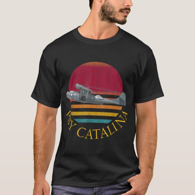 American WW2 Planes PBY Catalina Flying Boat Seapl T-Shirt (Front)