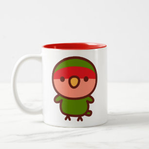 American yellow Peach-faced lovebird Two-Tone Coffee Mug