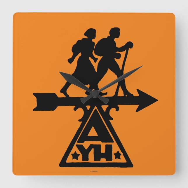 American Youth Hostels Square Wall Clock (Front)