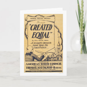 American Youth Play 1938 WPA Card