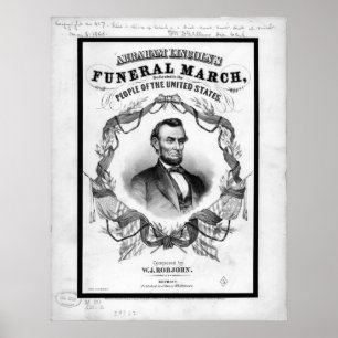 Americana: antique Abraham Lincoln Funeral March Poster