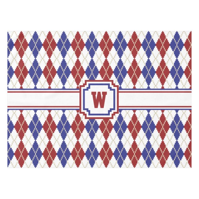Americana Argyle Tablecloth (Front (Horizontal))
