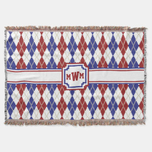 Americana Argyle Throw Blanket