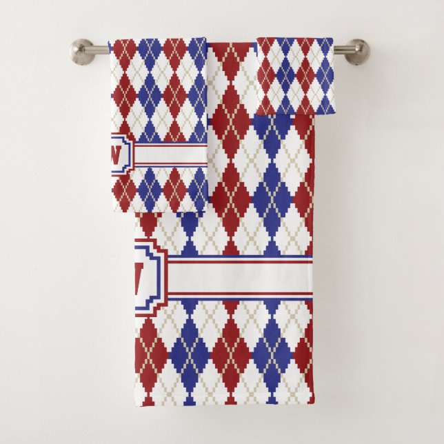 Americana Argyle Towel Set (Insitu)