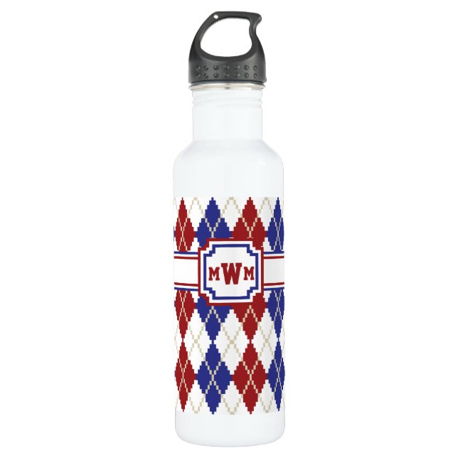 Americana Argyle Water Bottle (Front)