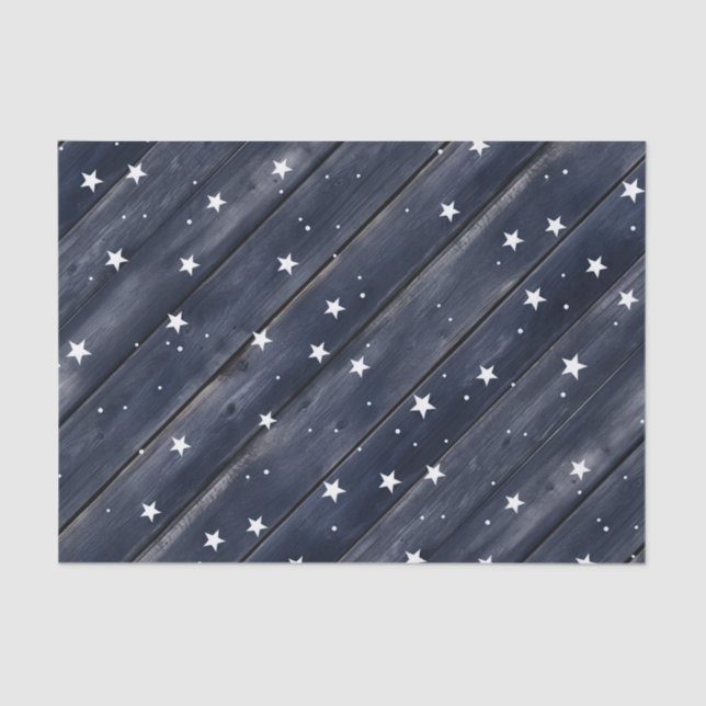 Americana Blue Stars Patriotic  Tissue Paper (Front)