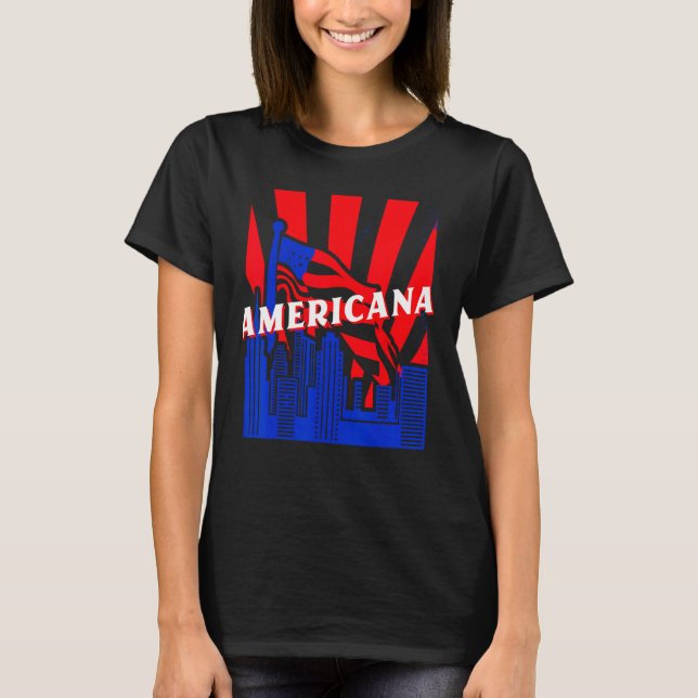 Americana, City, Flag, BJJ, Jiu-Jitsu, MMA, Fighti T-Shirt (Front)