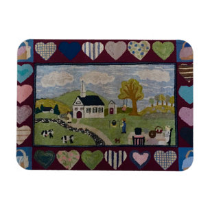 Americana Country Hooked Rug Magnet