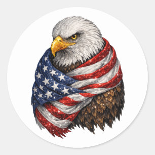 Americana Eagle Flag Classic Round Sticker