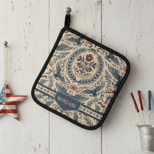 Americana Eagles Floral Stars & Stripes ID1298 Pot Holder