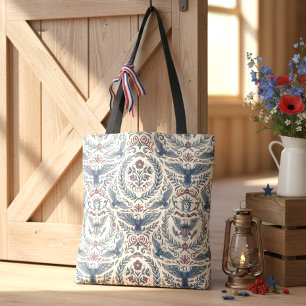 Americana Eagles Floral Stars & Stripes  ID1298 Tote Bag