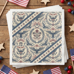 Americana Eagles Stars & Stripes Diagonal ID1298 Napkin