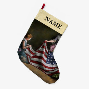 Americana - Flag - Birth of the American Flag 1915 Large Christmas Stocking