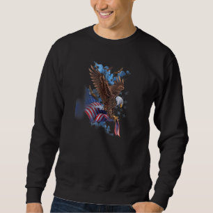 Americana Flying Eagles With American Flag Sweatshirt