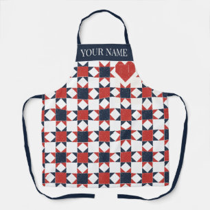 Americana Folk Art Star Quilt Pattern Apron