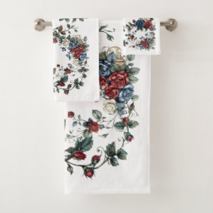 Americana Garden Patriot Roses Bath Towel Set