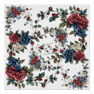 Americana Garden Patriot Roses Poster