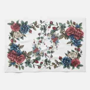 Americana Garden Patriot Roses Tea Towel