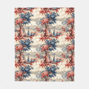 Americana Garden Toile Fleece Blanket