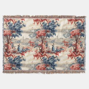 Americana Garden Toile Throw Blanket