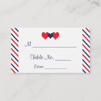 Americana Hearts Wedding Place Cards