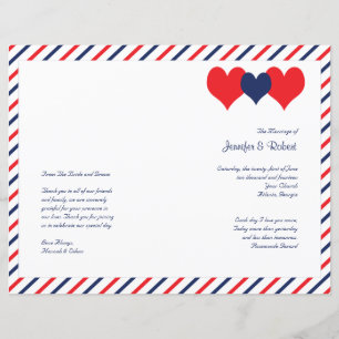 Americana Hearts Wedding Program