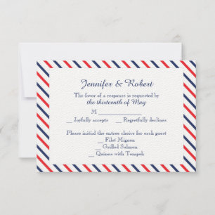 Americana Hearts Wedding Response Card