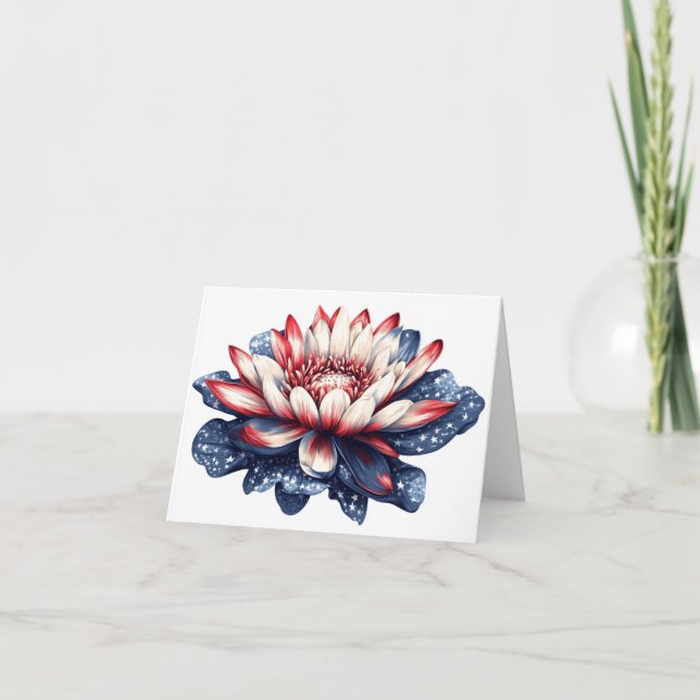 Americana Lotus Blank Note Card (Front)