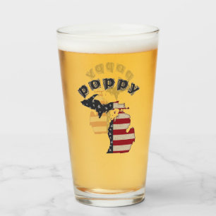 Americana Michigan Poppy Personalise Glass
