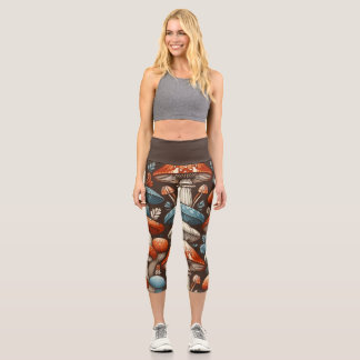 Americana Mushrooms Capri Leggings