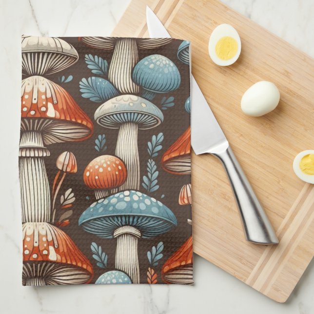 Americana Mushrooms Tea Towel (Quarter Fold)