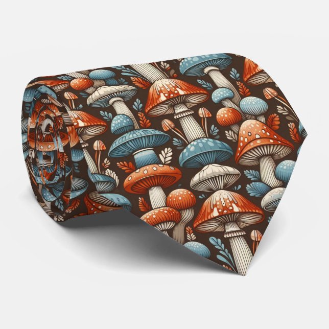 Americana Mushrooms Tie (Rolled)