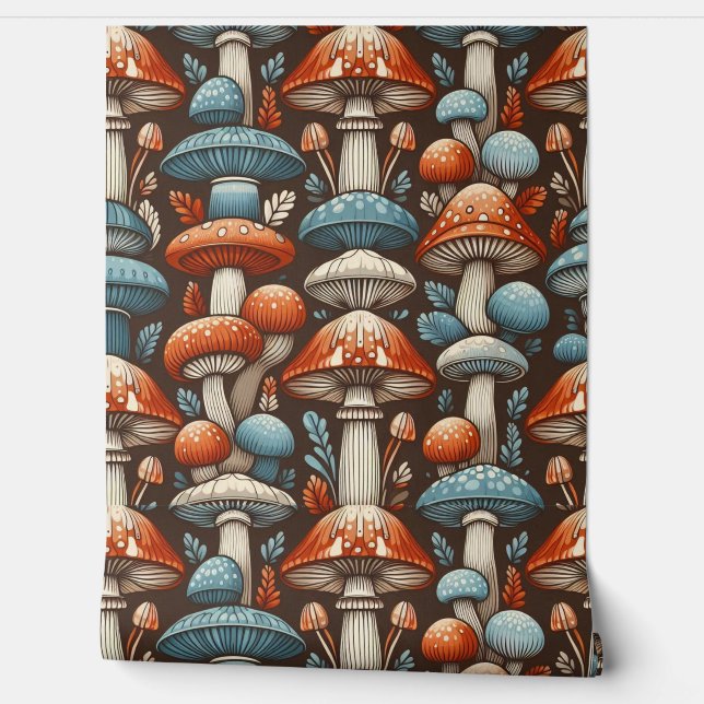 Americana Mushrooms Wallpaper (Unrolling)