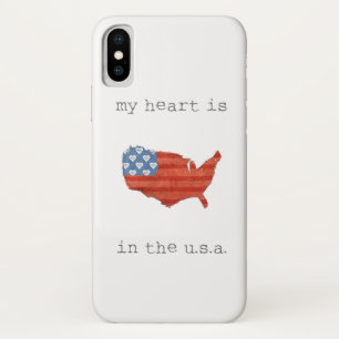 Americana   My Heart Is In The USA Map iPhone X Case