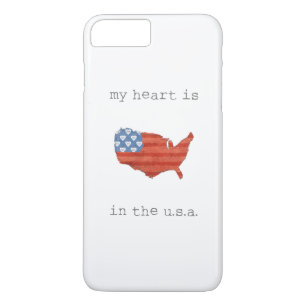 Americana   My Heart Is In The USA Map iPhone 8 Plus/7 Plus Case
