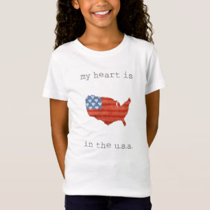 Americana My Heart Is In The USA Map T-Shirt