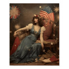 Americana New Years Woman with a Flag