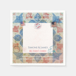 Americana Patchwork Memory Frame Party Decor Napkin
