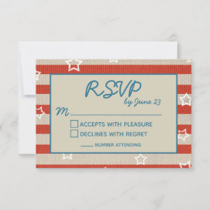 Americana Patriotic Wedding RSVP Details Insert Card