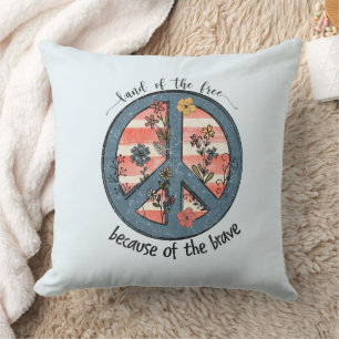 Americana Peace Symbol  Cushion