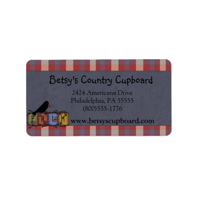 Americana Primitive Address Label (Front)