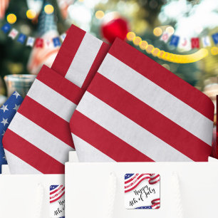 Americana Red And White Stripes Tissue Paper