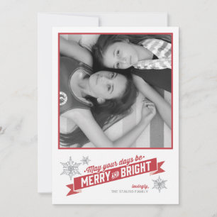 Americana Red Marquee Holiday Photo Card