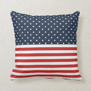 Americana Red White and Blue American Flag Cushion