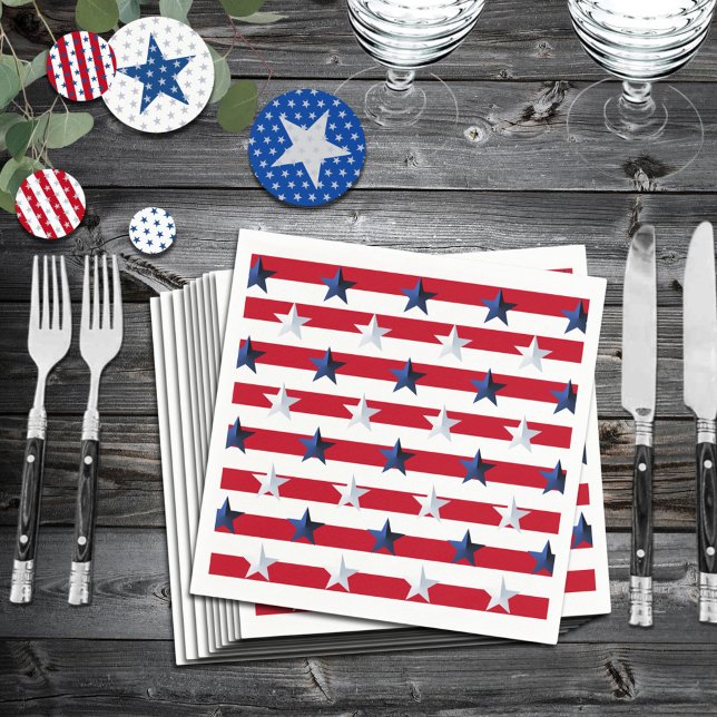 Americana Red White Blue Stars And Stripes Napkin (Creator Uploaded)