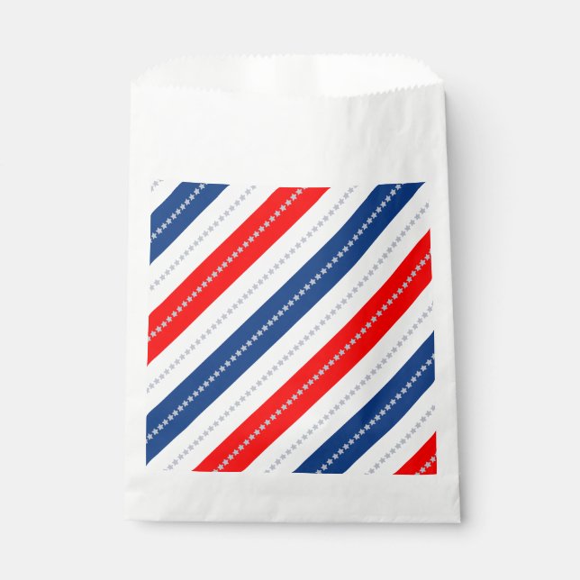 Americana Red White Blue Stars & Stripes Favour Bags (Front)