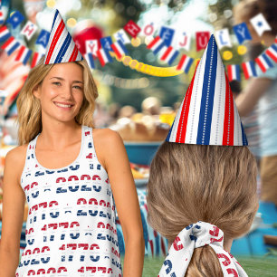 Americana Red White Blue Stars & Stripes Party Hat