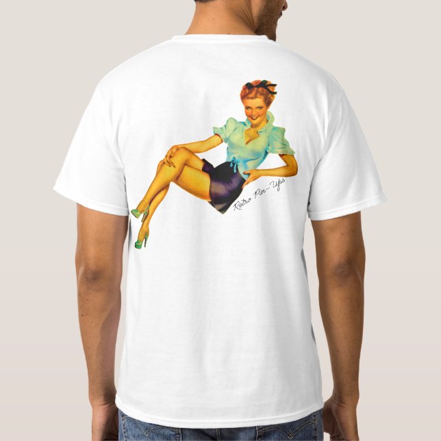 Americana Retro 1950s Pin Up Girl T-Shirt (Back)