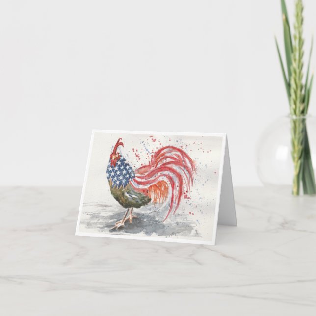 Americana Rooster by Sherry Card (Front)